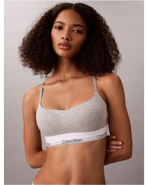 Calvin Klein Icon Cotton Modal Lightly Lined Bralette - Brown