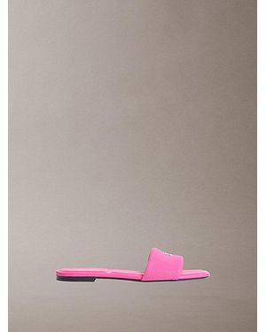Calvin Klein Ck Provence Canvas Square Toe Flat Sandals - Pink