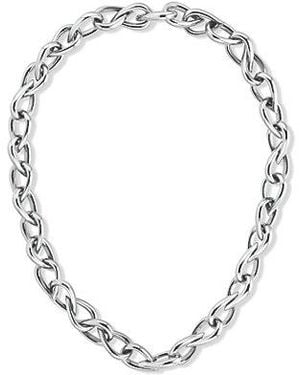 Calvin Klein Jeans Sculptured Drops Chain Link Necklace - Metallic