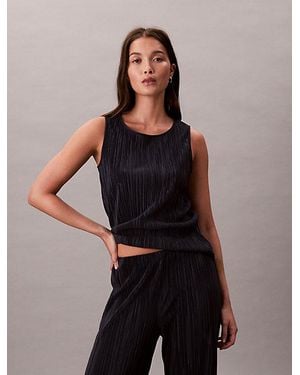 Calvin Klein Plisse Tanktop - Zwart
