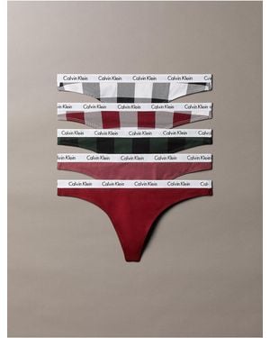 Calvin Klein Carousel Cotton Stretch 5-Pack Thong - Gray