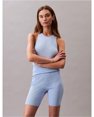 Calvin Klein Rib Bike Short - Blue