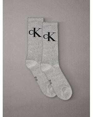 Calvin Klein 2-Pack Crewsokken Van Zachte Katoenstretch - Grijs