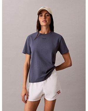 Calvin Klein Classic Cotton Logo T-Shirt - Purple