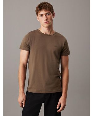 Calvin Klein Slim Stretch T-Shirt - Brown