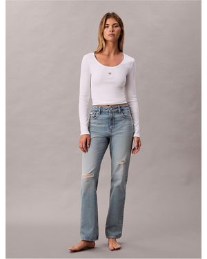 Calvin Klein Jeans High Rise Straight Jeans - Gray