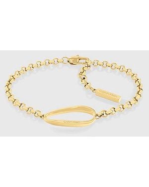 Calvin Klein Pulsera de Cadena para Mujer Colección PLAYFUL ORGANIC SHAPES de Oro Amarillo con un Charm - 35000358 - Metálico