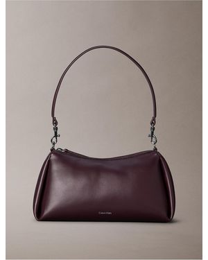 Calvin Klein Signature Logo Strap Small Shoulder Bag - Brown