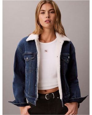 Calvin Klein Calvin Klein Denim Sherpa Jacket - Blue