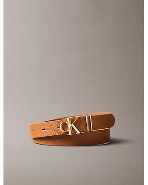 Calvin Klein Pebbled Leather Belt - Brown