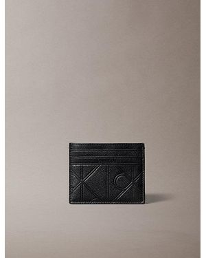 Calvin Klein Full Grain Leather Rfid Zip Cardholder - Black