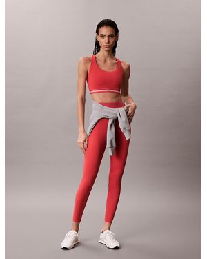Calvin Klein Legging Da Palestra 7/8 A Vita Alta Ad Asciugatura Rapida - Rosso