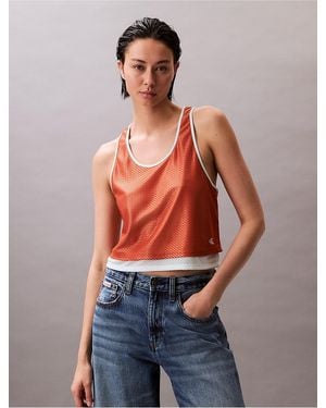 Calvin Klein Calvin Klein Pride Mesh Tank Top - Red