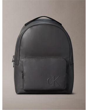Calvin Klein Embossed Monogram Backpack - Gray