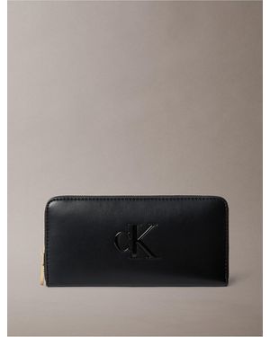 Calvin Klein Bold Monogram Long Zip Wallet - Gray