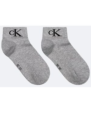 Calvin Klein 2Er-Pack Knöchelsocken Aus Weicher Stretch-Baumwolle - Grau
