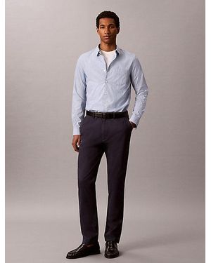 Calvin Klein Slim Sateen Chino Trousers - Blue