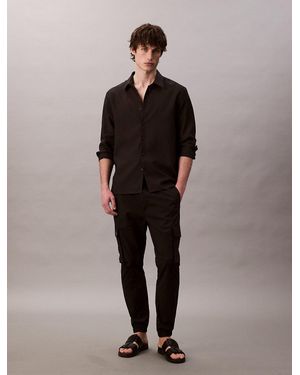 Calvin Klein Skinny Ripstop Cargo Trousers - Black