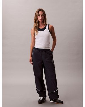 Calvin Klein Crinkle Nylon Relaxed Joggers - Blue