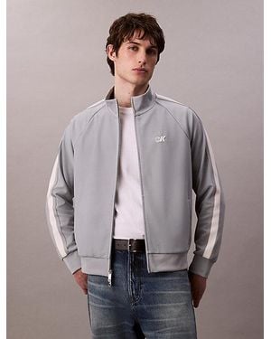 Calvin Klein Stretch Keperstof Track Jacket - Grijs