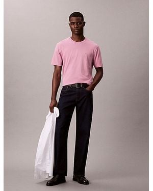 Calvin Klein Lässiges T-Shirt Mit Monogramm-Stickerei - Pink