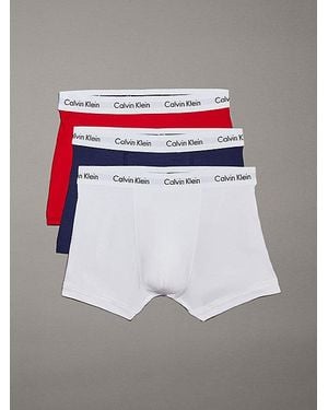 Calvin Klein 3 Pack Trunks Cotton Stretch - White