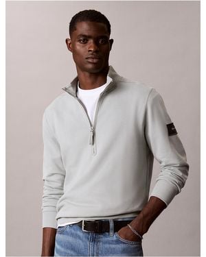 Calvin Klein Calvin Klein Terry Quarter Zip Sweater - Gray