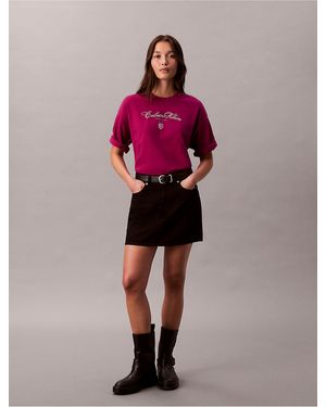 Calvin Klein Script Logo Graphic Relaxed T-Shirt - Pink