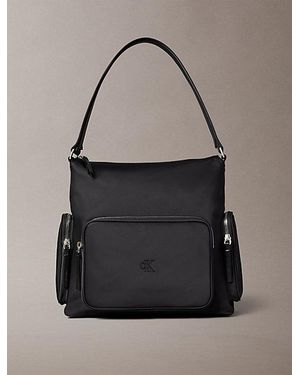 Calvin Klein Umhänge-Handtasche Aus Weichem Satin-Nylon - Grau