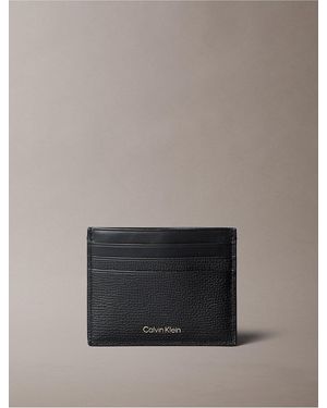 Calvin Klein Leather Classic Card Case - Gray