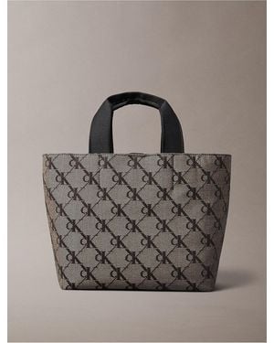 Calvin Klein Monogram Jacquard Tote Bag - Gray