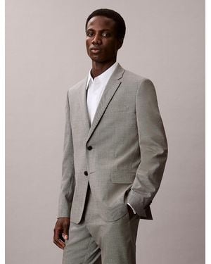 Calvin Klein Houndstooth Slim Blazer - Grey