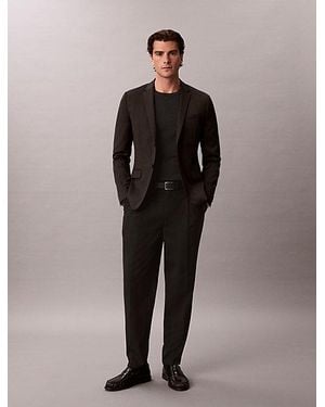 Calvin Klein Wool Blend Tapered Trousers - Black