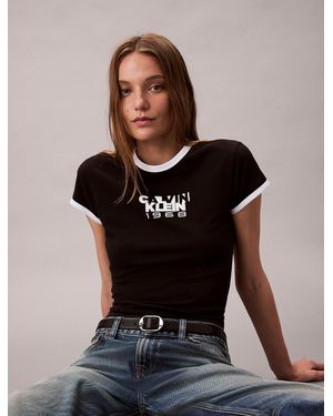 Calvin Klein Calvin Klein 1968 Logo Graphic Baby Tee - Black