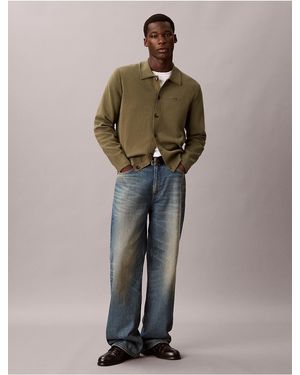 Calvin Klein Tech Knit Polo Collar Cardigan - Multicolor