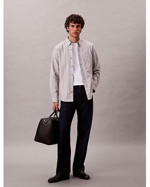 Calvin Klein Klassisches Oxford-Button-Down-Hemd Mit Streifenmuster - Mehrfarbig