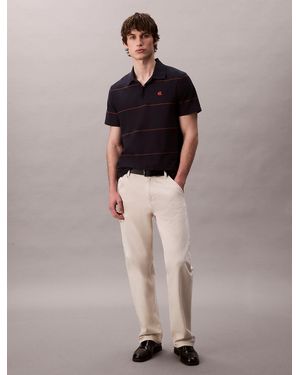 Calvin Klein Textured Stripe Easy Polo Shirt - Multicolour