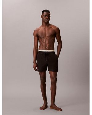 Calvin Klein Pantaloncini Da Bagno Con Doppio Logo - Nero