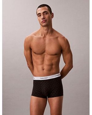 Calvin Klein 3 Pack Trunks Icon Cotton Stretch - Brown