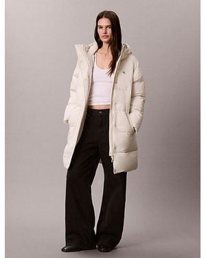 Calvin Klein Jeans Logo Belt Hooded Puffer Coat - Multicolour