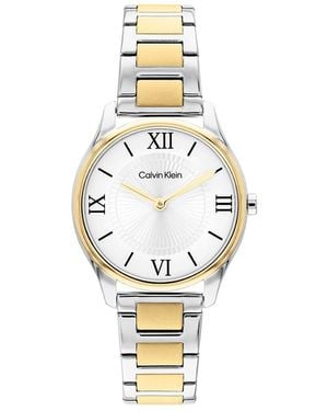 Calvin Klein Roman Numeral H-Link Braclet Watch - Metallic