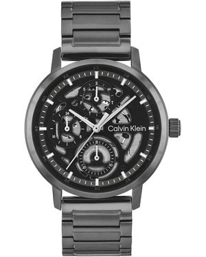 Calvin Klein Plated Steel Multifunction Watch - Black