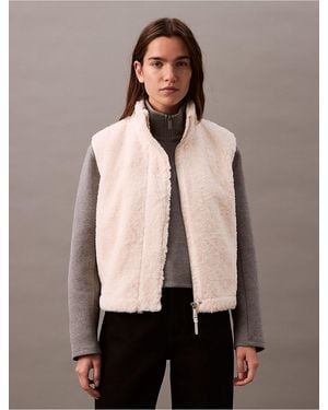 Calvin Klein Calvin Klein Sherpa Cocoon Vest - Natural
