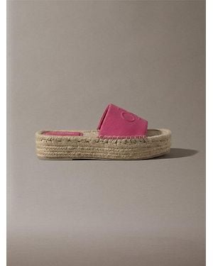Calvin Klein Ebeth - Chanclas de cuña tipo alpargatas - Gris