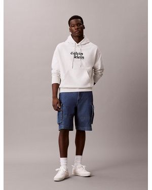 Calvin Klein 90S Denim Cargo Shorts - Blue