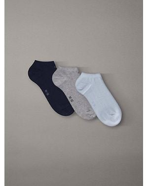 Calvin Klein 3 Pack Soft Cotton Stretch Ankle Socks - Blue