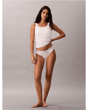 Calvin Klein Cotton Stretch Rib Padded Tank Top - White