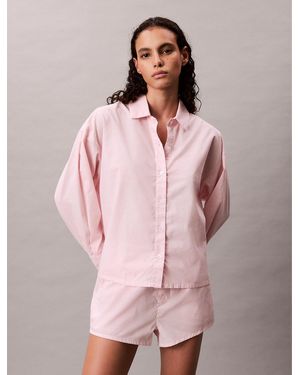 Calvin Klein Cotton Poplin Pyjama Shorts - Pink