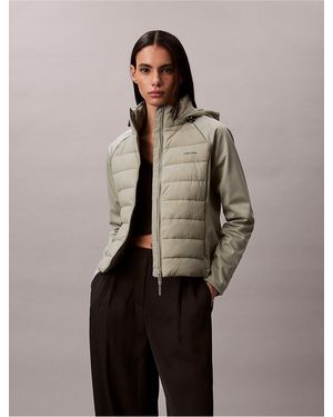 Calvin Klein Mixed Media Puffer Jacket - Multicolor