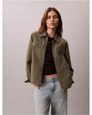 Calvin Klein Calvin Klein Cotton Canvas Jacket - Brown